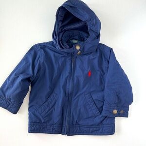 Polo Ralph Lauren Toddlers Navy Blue Lined Windbreaker Jacket size 18M